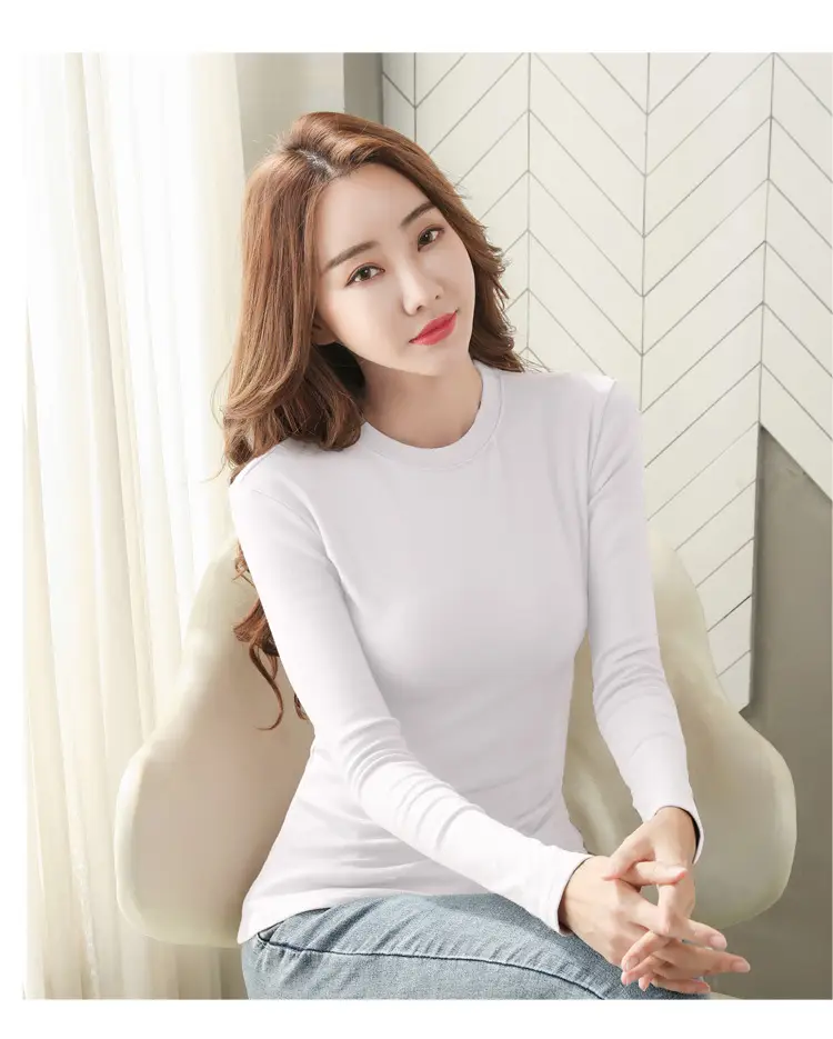 Women Brown Long Sleeve Slim Fit T-Shirt — feature 10