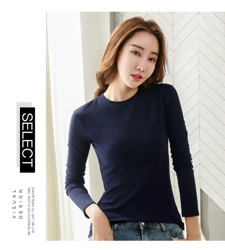 Women Brown Long Sleeve Slim Fit T-Shirt — feature 24