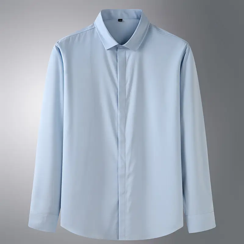 Plus Size Men's Maroon Long Sleeve Shirt - Image 4