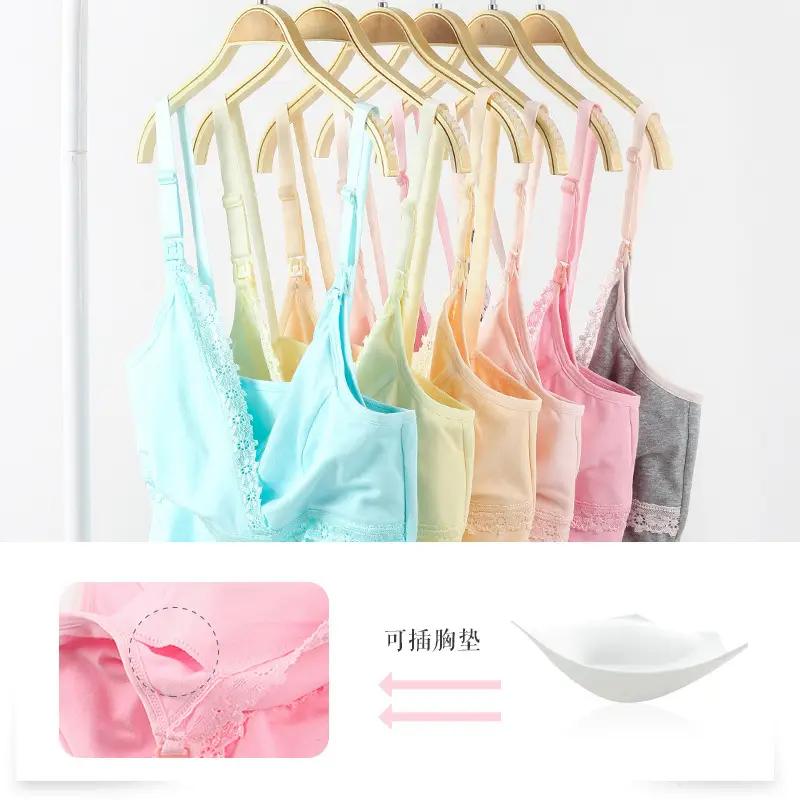 Pure Cotton Postpartum Nursing Bra Maternal Front Opening Buckle