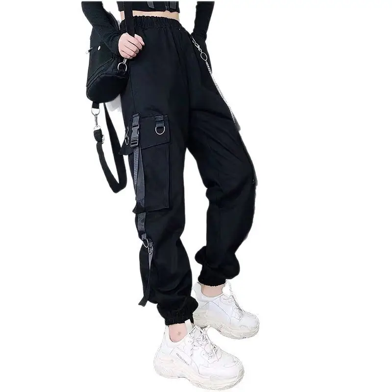 Women Hip Hop Pants Black Slimming Loose Fit