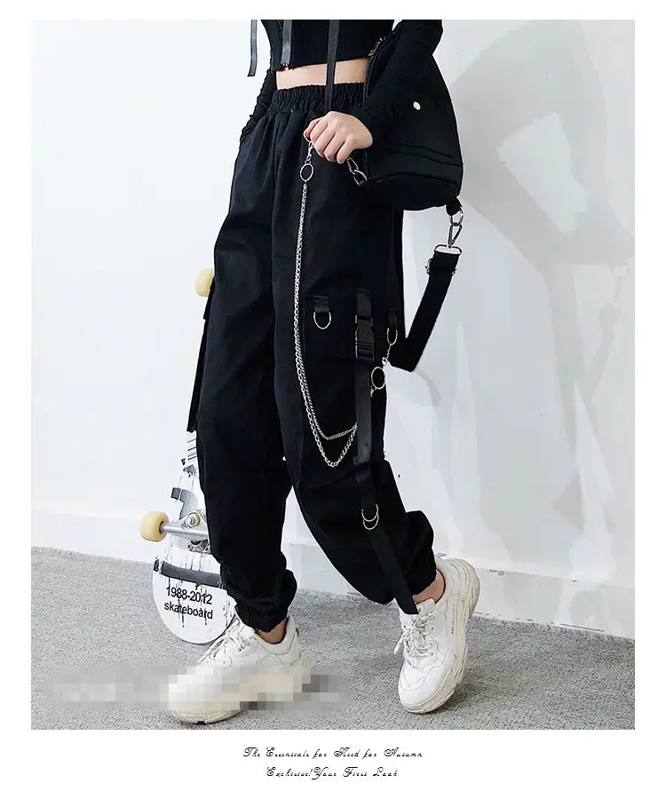 Women Hip Hop Pants Black Slimming Loose Fit — feature 11