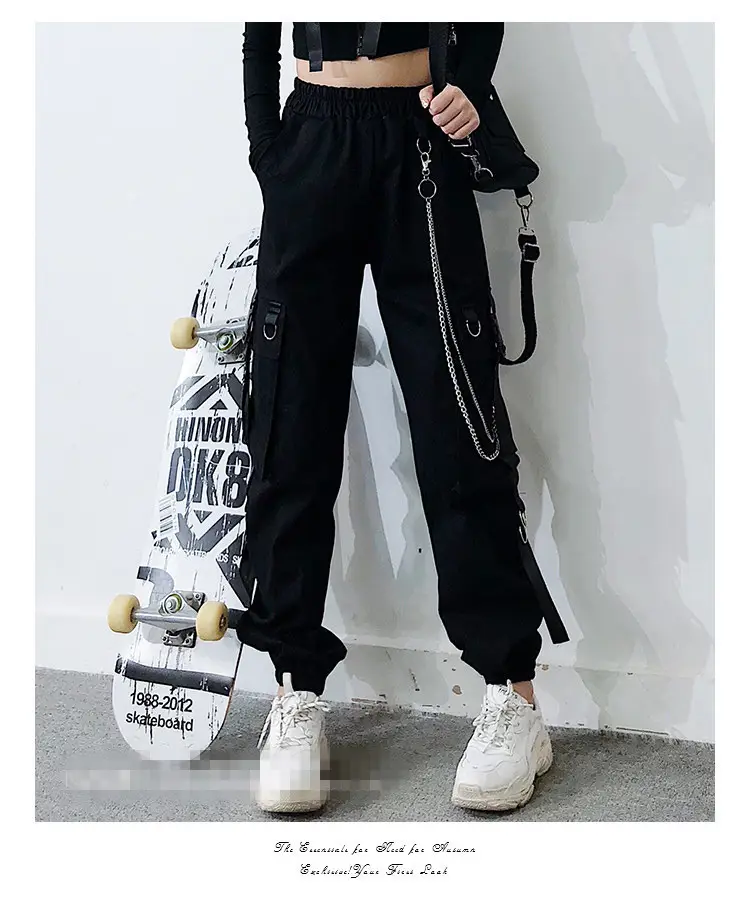 Women Hip Hop Pants Black Slimming Loose Fit — feature 15