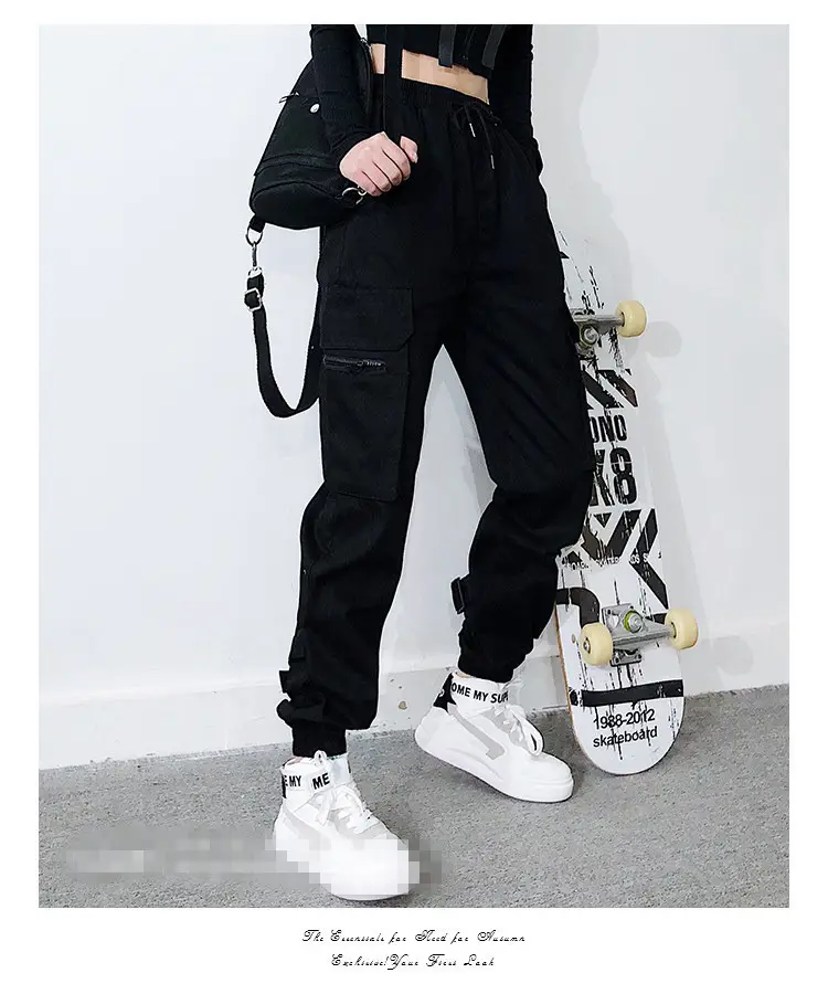 Women Hip Hop Pants Black Slimming Loose Fit — feature 16