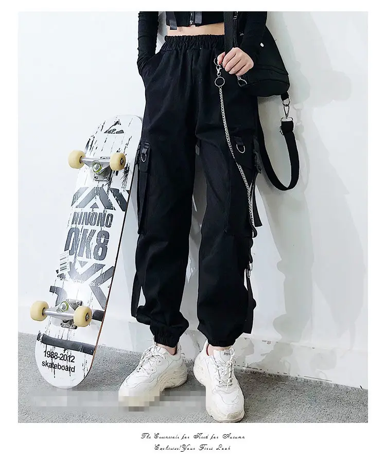 Women Hip Hop Pants Black Slimming Loose Fit — feature 17