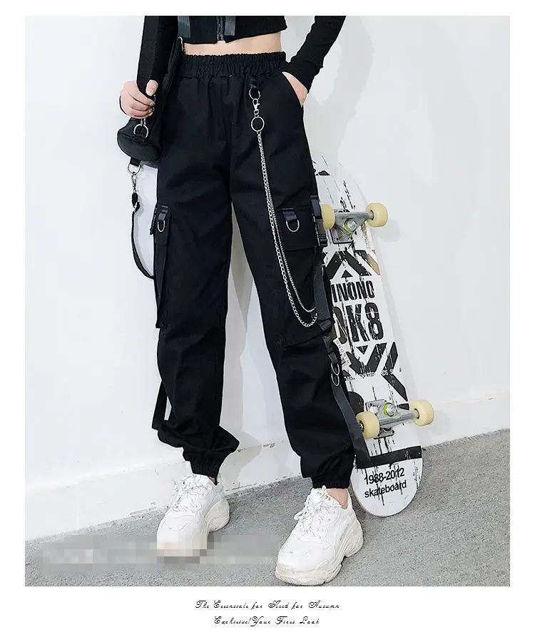Women Hip Hop Pants Black Slimming Loose Fit — feature 21