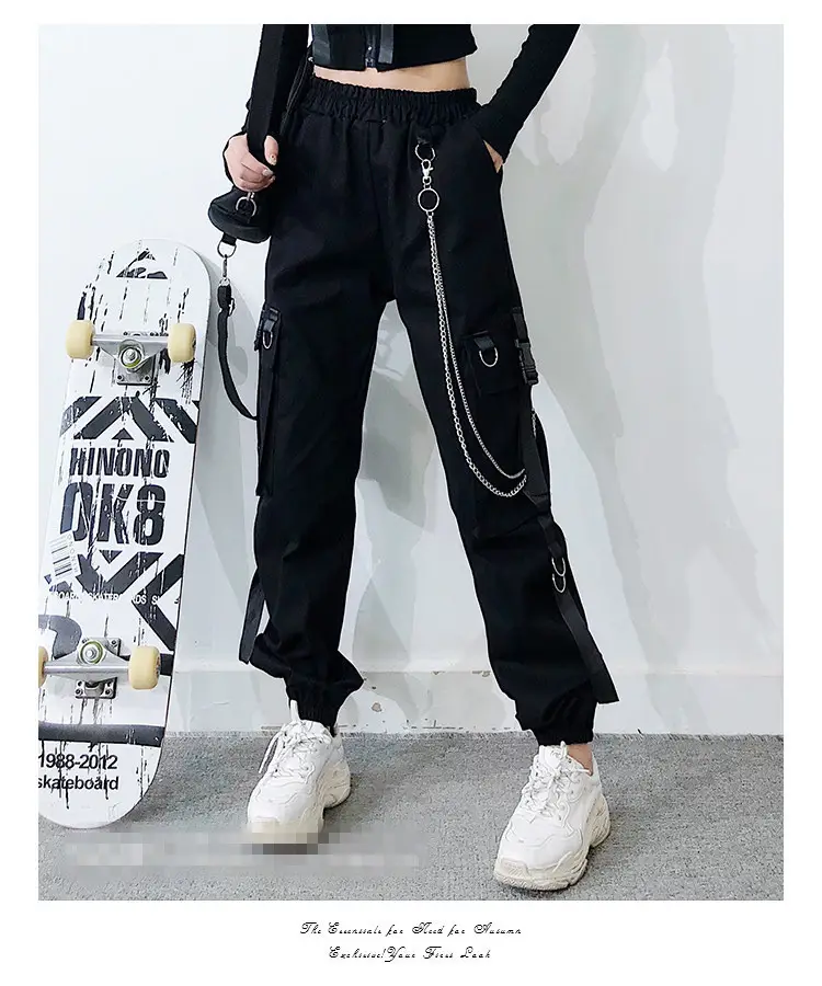 Women Hip Hop Pants Black Slimming Loose Fit — feature 23