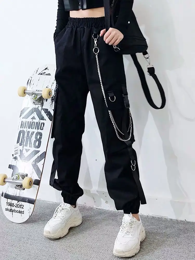 Women Hip Hop Pants Black Slimming Loose Fit — feature 3
