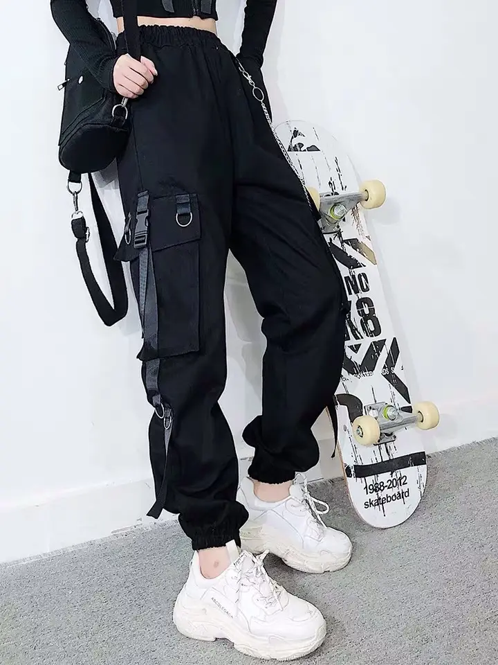 Women Hip Hop Pants Black Slimming Loose Fit — feature 6