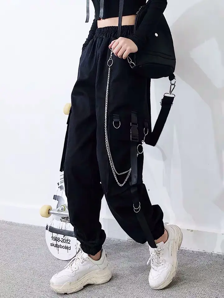 Women Hip Hop Pants Black Slimming Loose Fit — feature 7