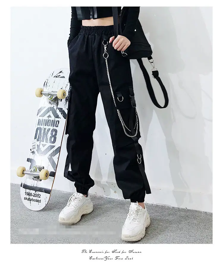 Women Hip Hop Pants Black Slimming Loose Fit — feature 8