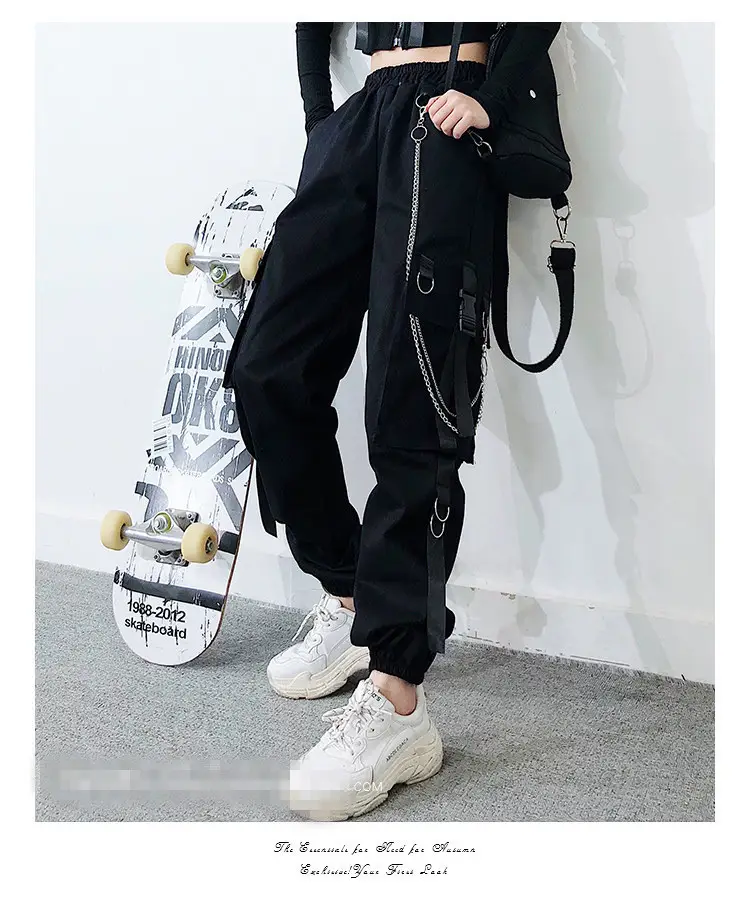Women Hip Hop Pants Black Slimming Loose Fit — feature 9