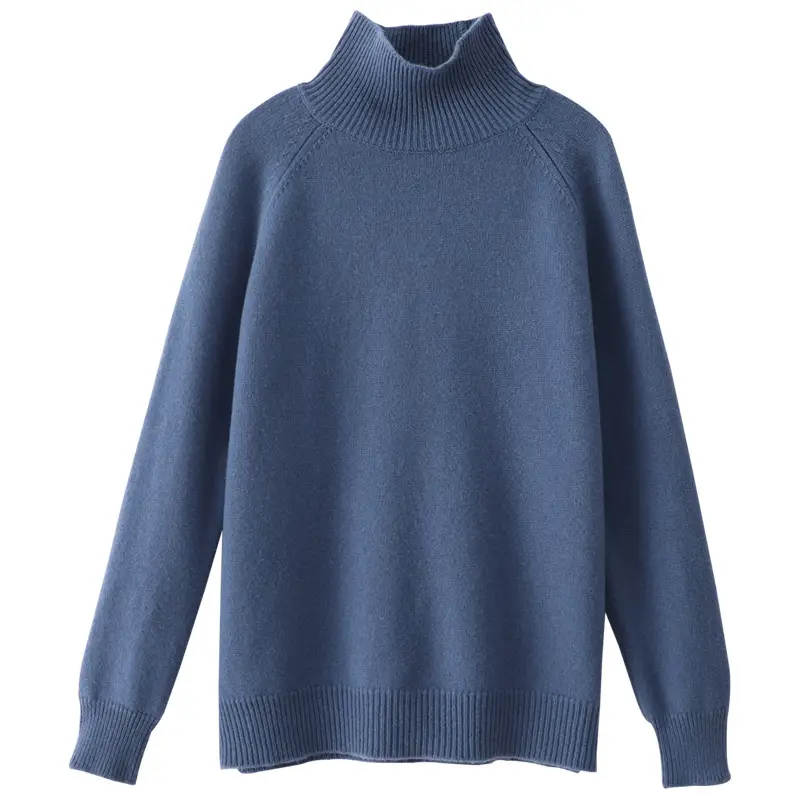 Women's Purple Knit Turtleneck Long Sleeve Pullover - Image 14
