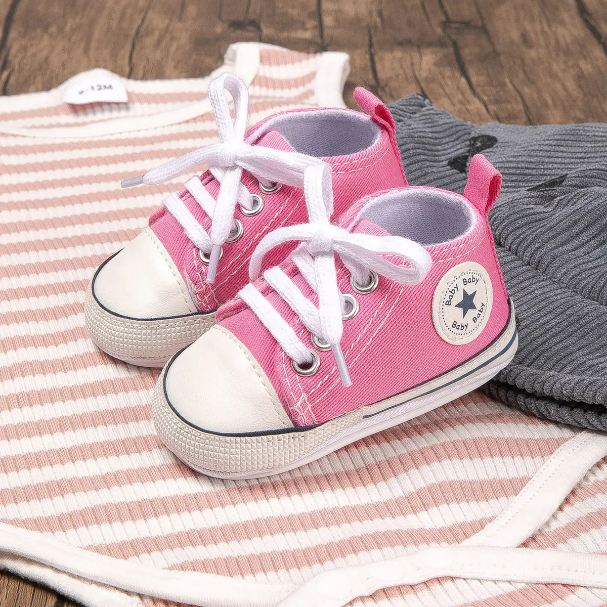 2020 New Baby Canvas Shoes White Non-Slip Rubber