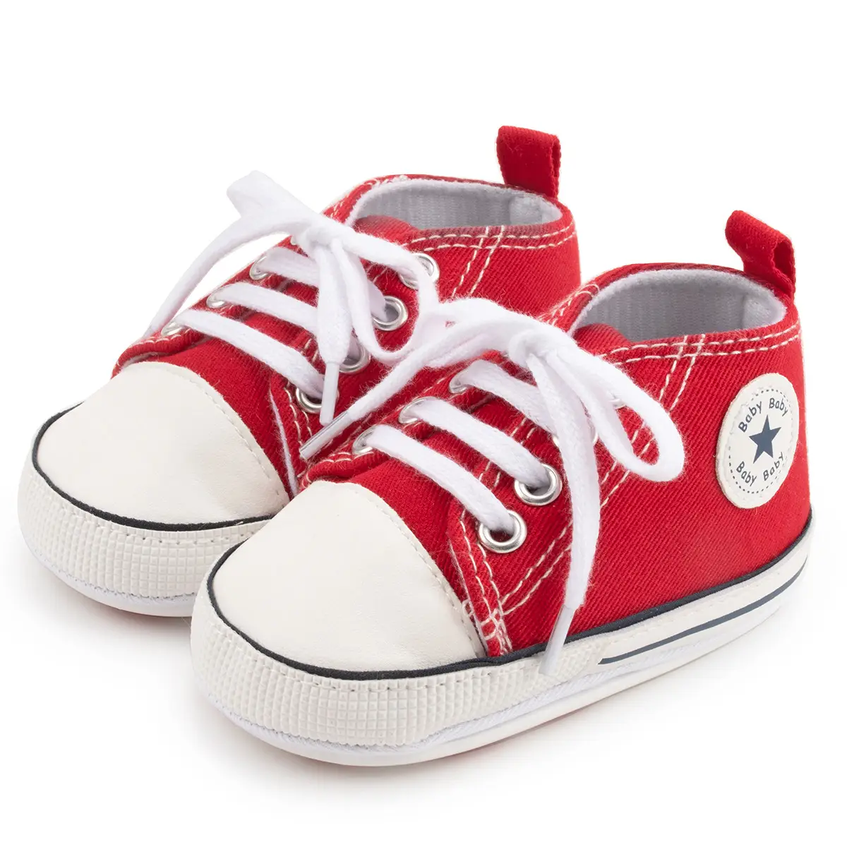 2020 New Baby Canvas Shoes White Non-Slip Rubber