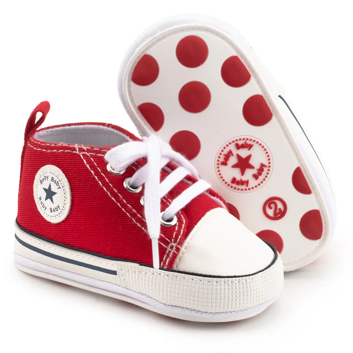 2020 New Baby Canvas Shoes White Non-Slip Rubber