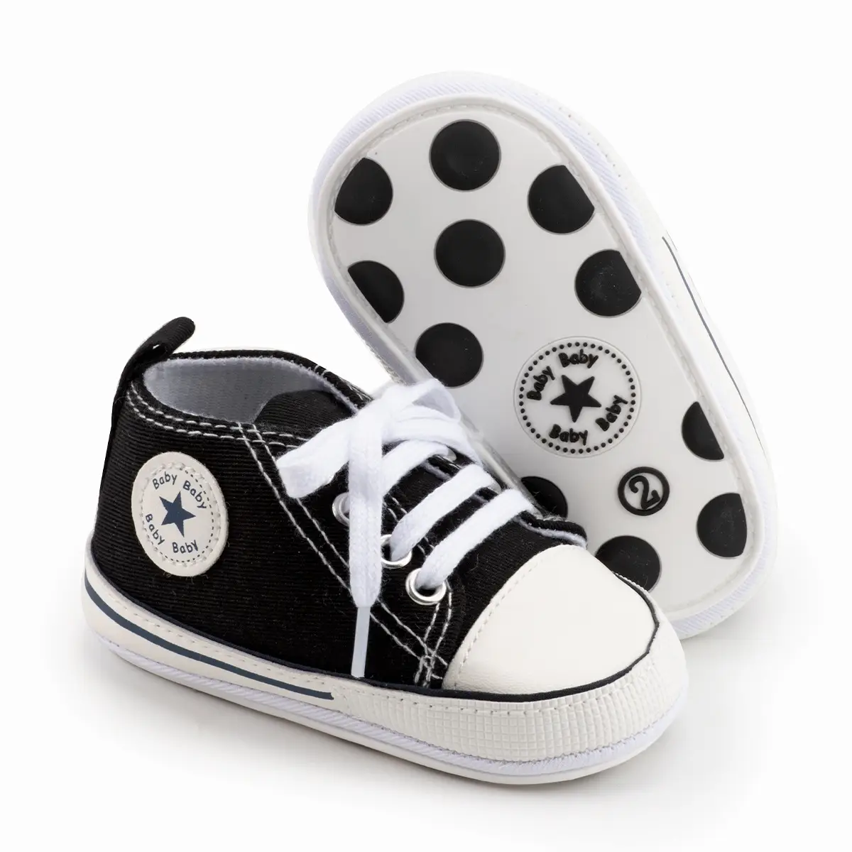 2020 New Baby Canvas Shoes White Non-Slip Rubber