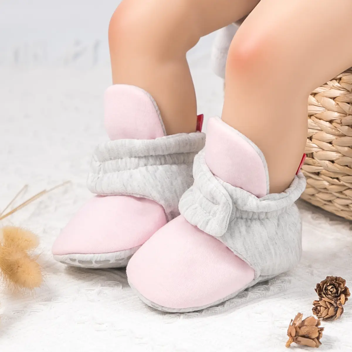 Grey Baby Shoes 0-1 Years Non-Falling Cotton