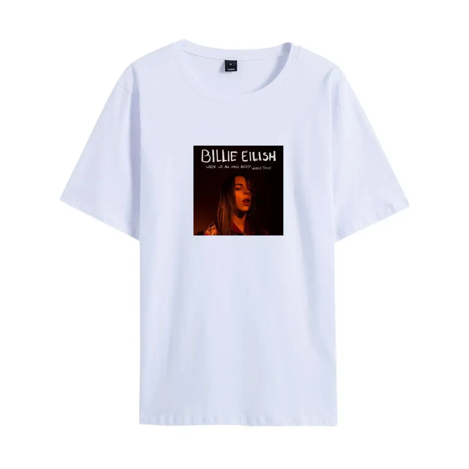 Billie Eilish White Graphic T-Shirt Round Neck Short Sleeve - Image 16