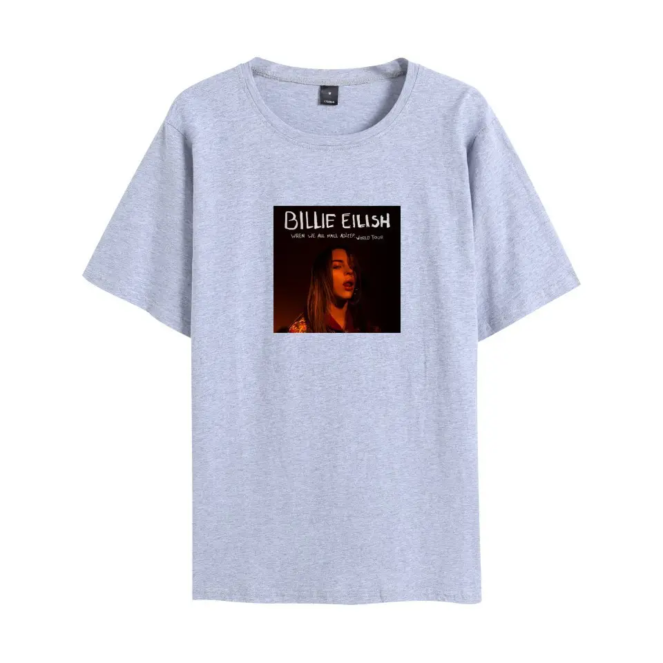 Billie Eilish White Graphic T-Shirt Round Neck Short Sleeve - Image 17