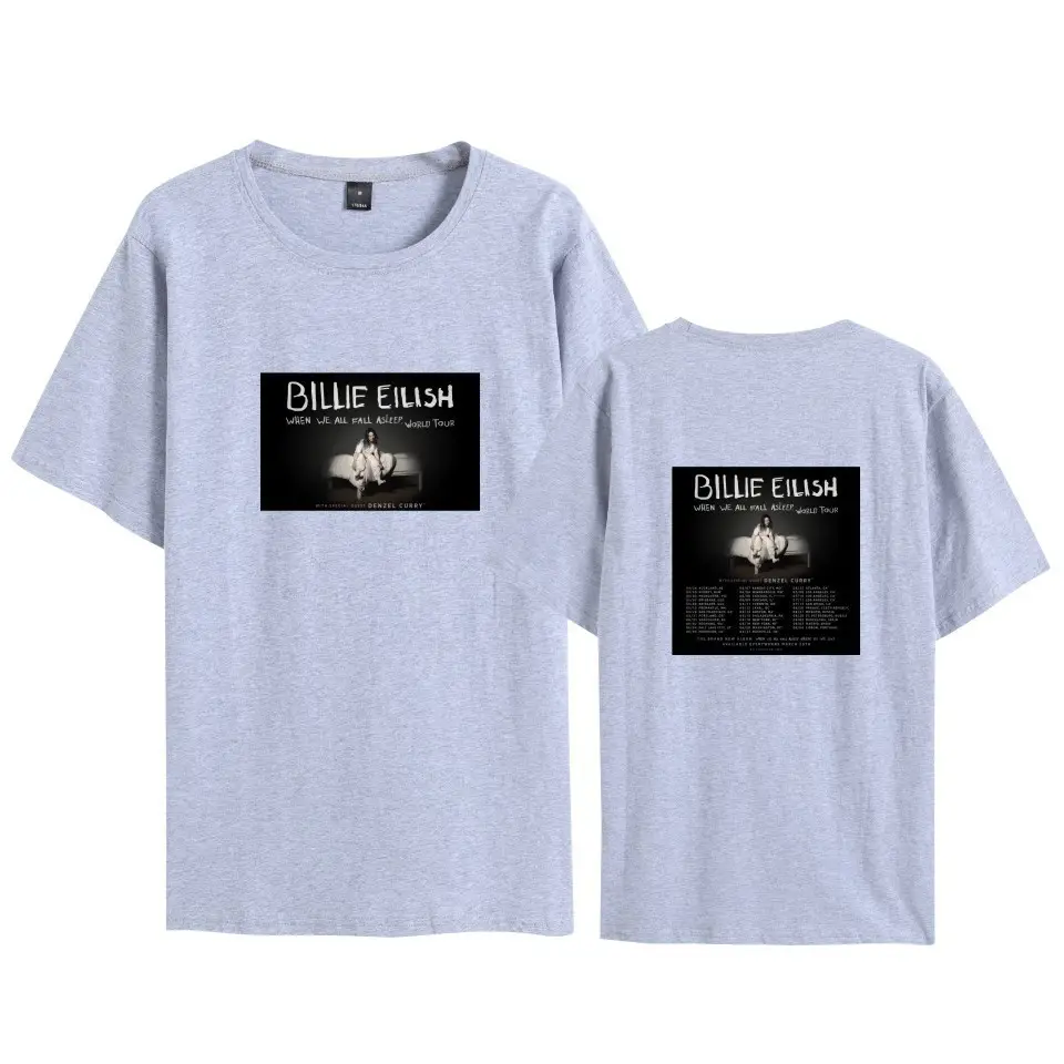 Billie Eilish White Graphic T-Shirt Round Neck Short Sleeve - Image 3