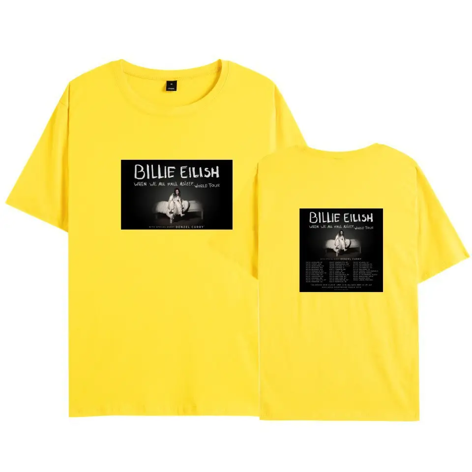 Billie Eilish White Graphic T-Shirt Round Neck Short Sleeve - Image 7
