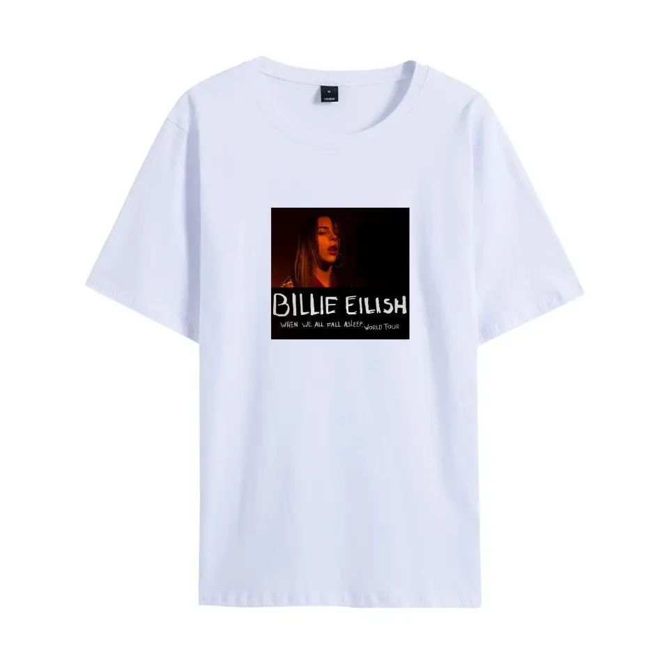Billie Eilish White Graphic T-Shirt Round Neck Short Sleeve - Image 9