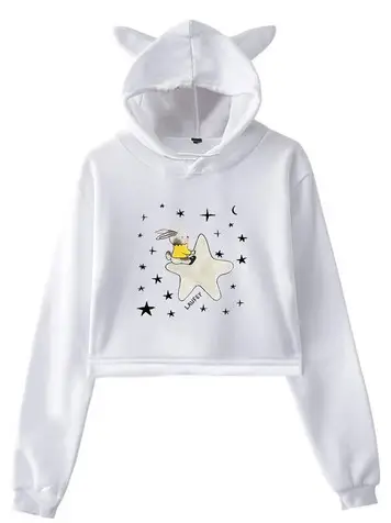 Billie Eilis Hooded Sweatshirt Black Cat Ear Design