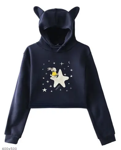 Billie Eilis Hooded Sweatshirt Black Cat Ear Design