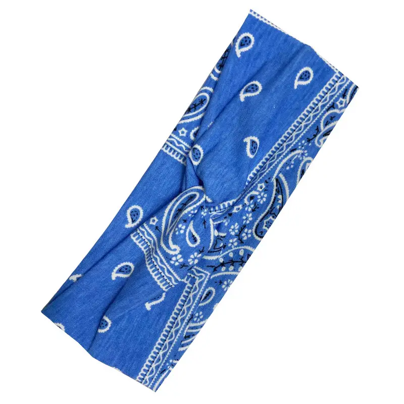 Women European American Printed Hair Band Cashew Cross Wide Side Wash Face