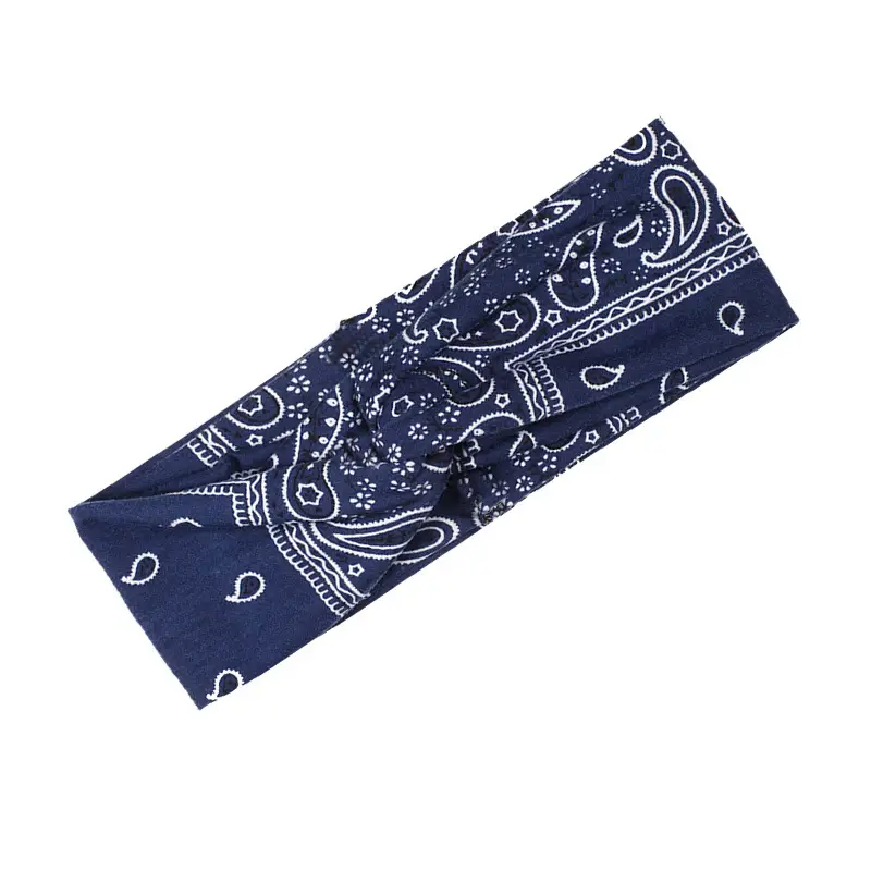 Women European American Printed Hair Band Cashew Cross Wide Side Wash Face