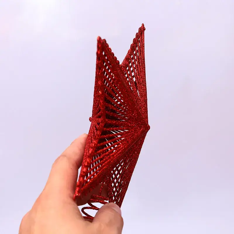 Red Five-Pointed Star Tree Top Decor - Image 7