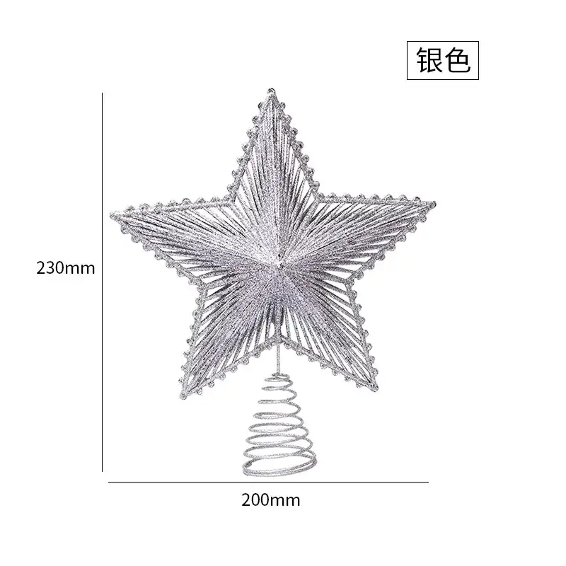 Red Five-Pointed Star Tree Top Decor - Image 2