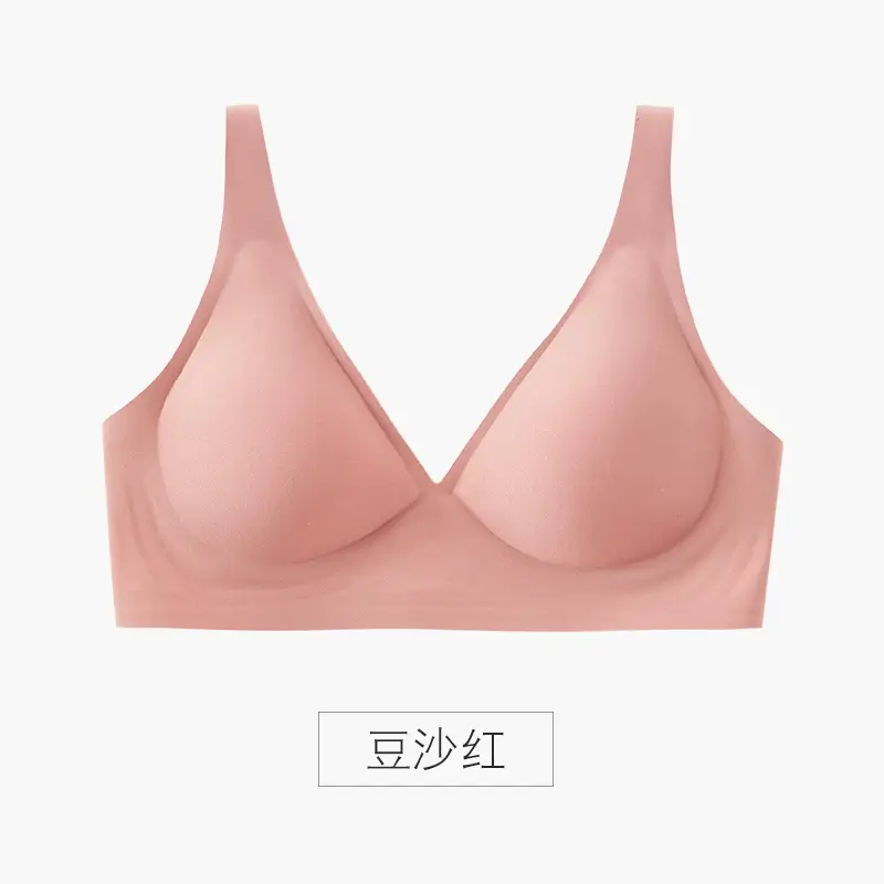 Soft Support Jelly Glue French Deep V Intimates for Women Without Rims, Small Breast Push-Up, Comfortable Adjustable Seamless Bra