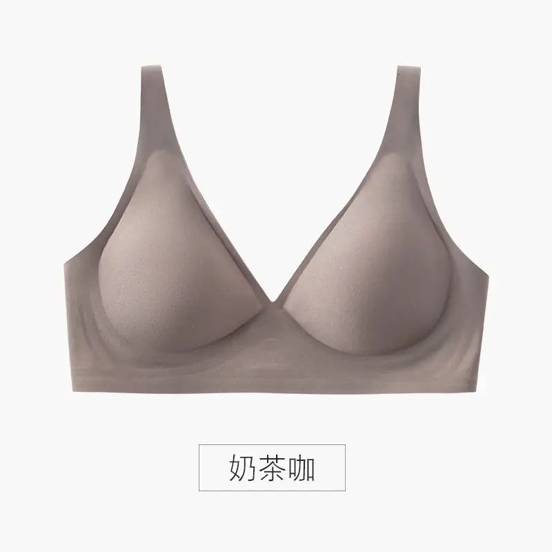 Soft Support Jelly Glue French Deep V Intimates for Women Without Rims, Small Breast Push-Up, Comfortable Adjustable Seamless Bra