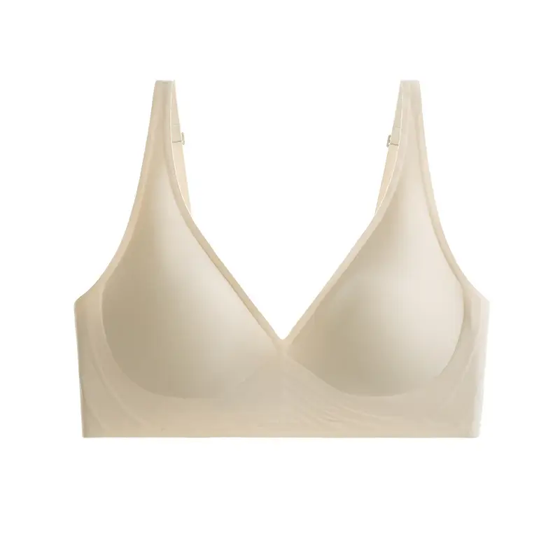 Soft Support Jelly Glue French Deep V Intimates for Women Without Rims, Small Breast Push-Up, Comfortable Adjustable Seamless Bra