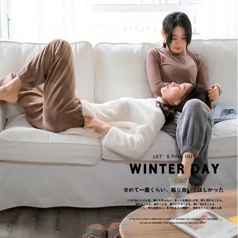 Women Winter Warm Coral Fleece Casual Pants - Image 9