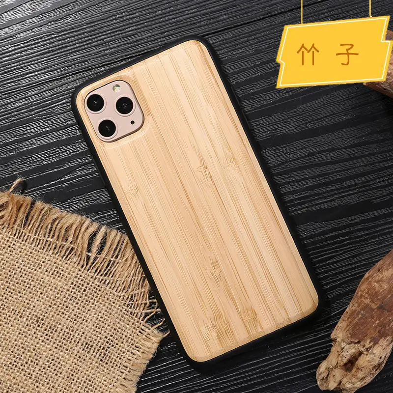Wooden iPhone 11/14 Protection Cases Bamboo Color - Image 5