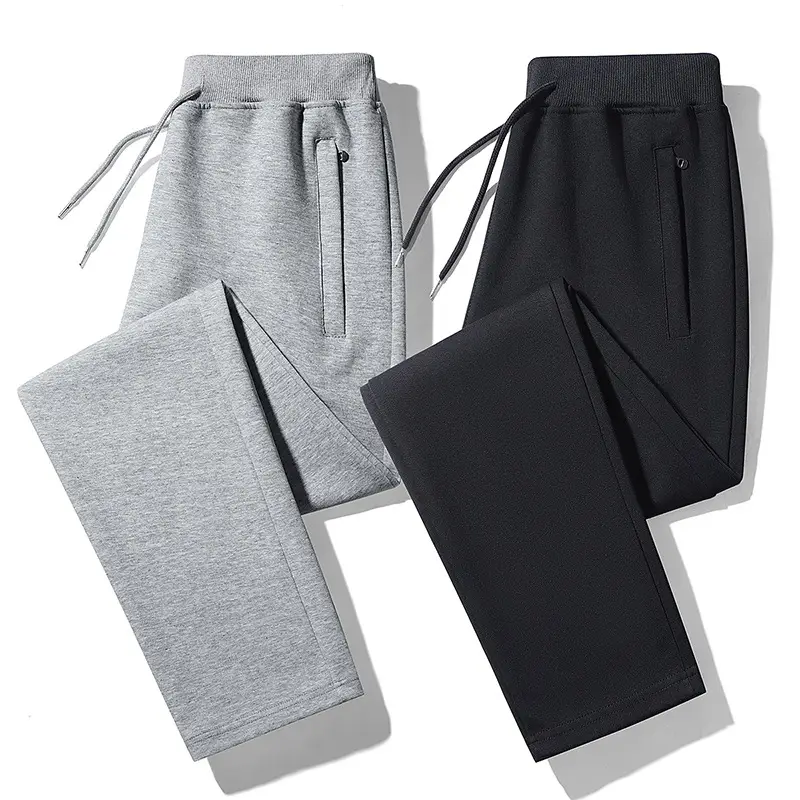 Men Grey Fleece Sweatpants Plus Size Warm - Image 10