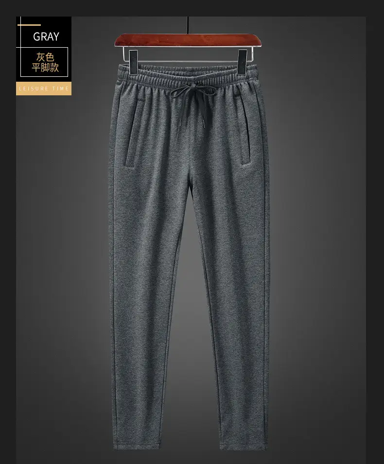 Men Grey Fleece Sweatpants Plus Size Warm — feature 23