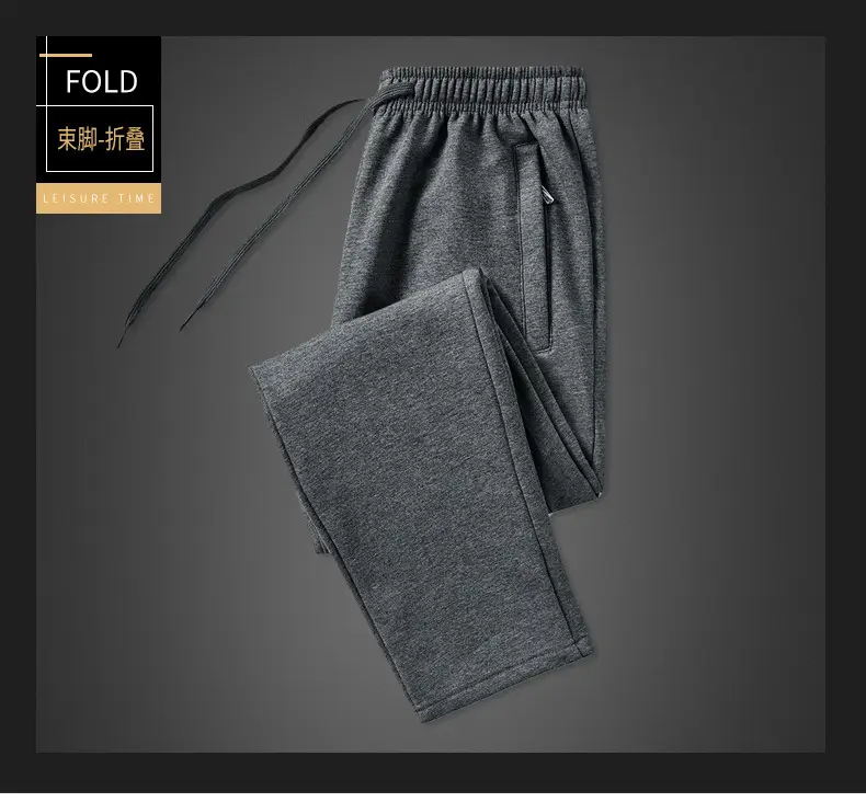 Men Grey Fleece Sweatpants Plus Size Warm — feature 24