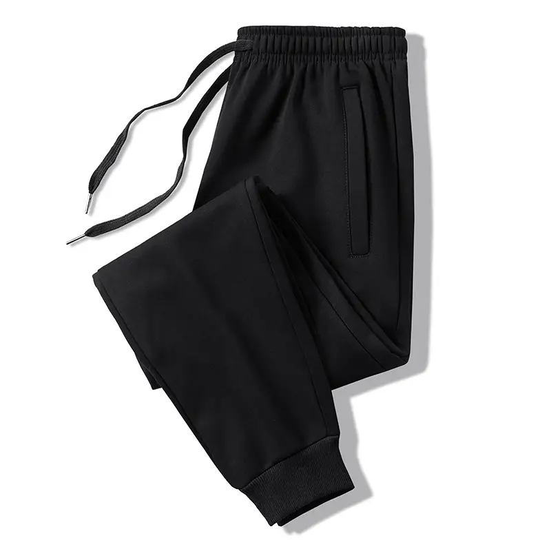 Men Grey Fleece Sweatpants Plus Size Warm - Image 2
