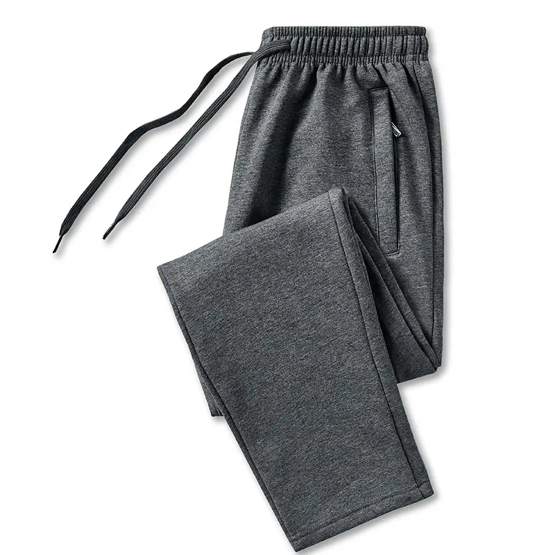 Men Grey Fleece Sweatpants Plus Size Warm - Image 4