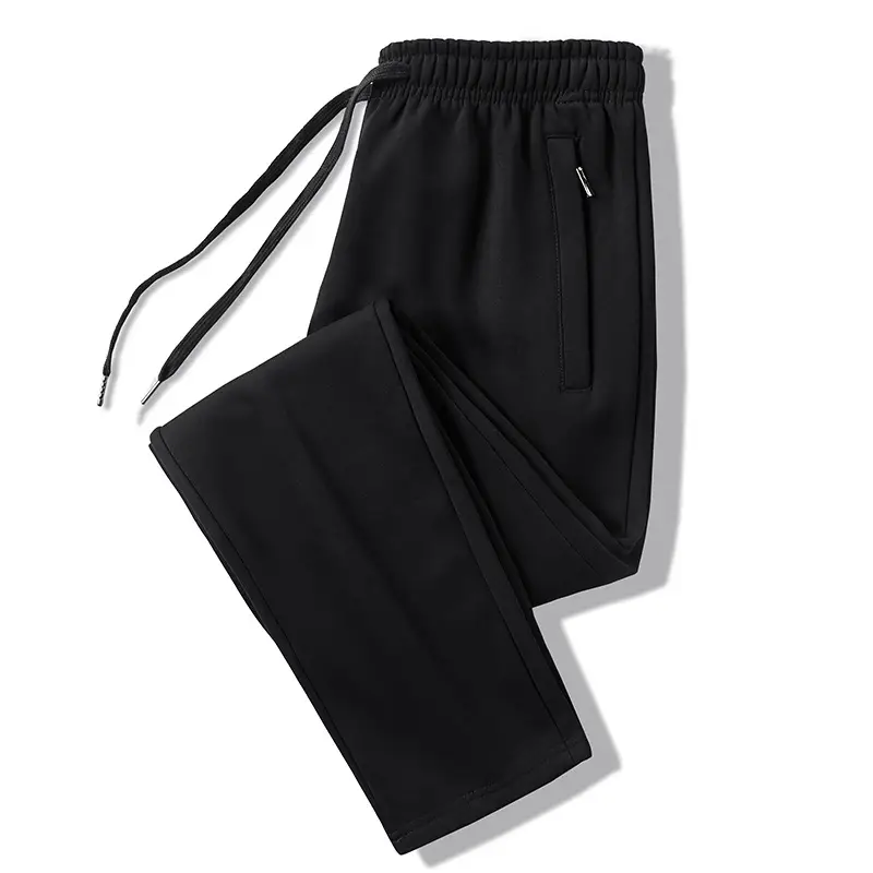 Men Grey Fleece Sweatpants Plus Size Warm - Image 5