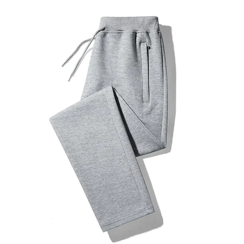 Men Grey Fleece Sweatpants Plus Size Warm - Image 6