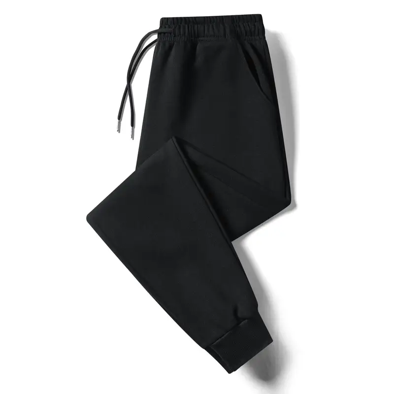 Men Grey Fleece Sweatpants Plus Size Warm - Image 7