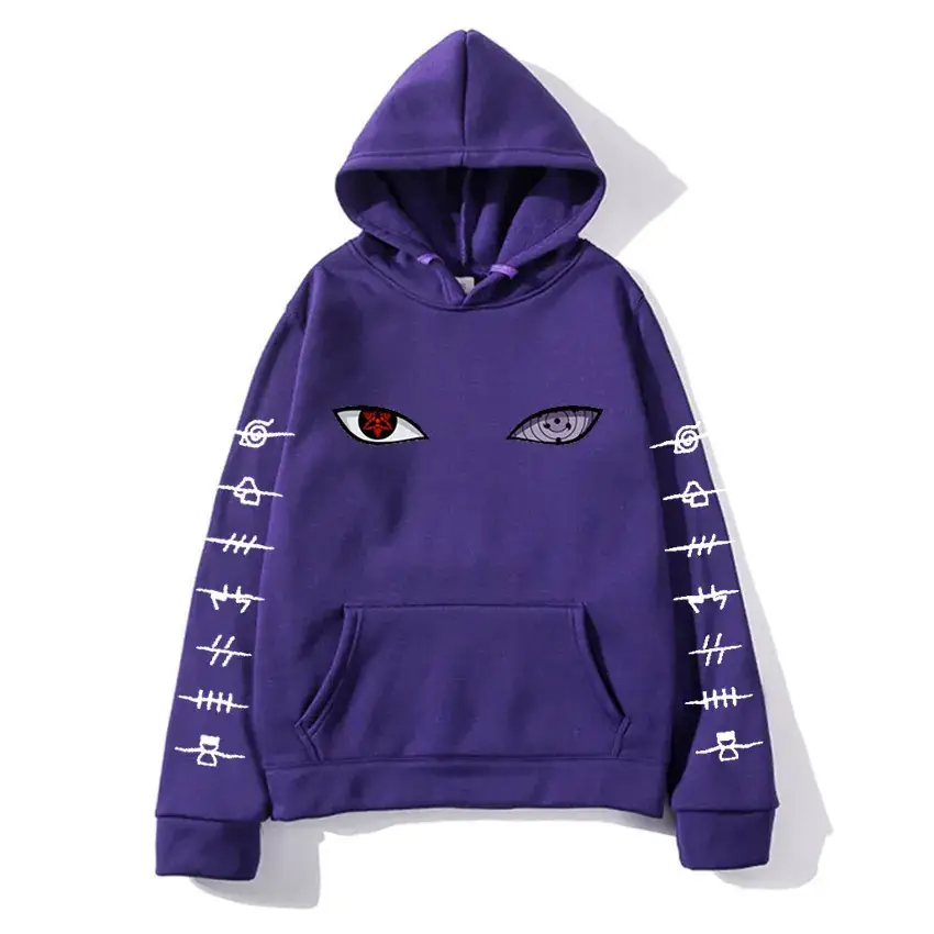 Men Orange Naruto Hoodie with Eye Embroidery - Image 20