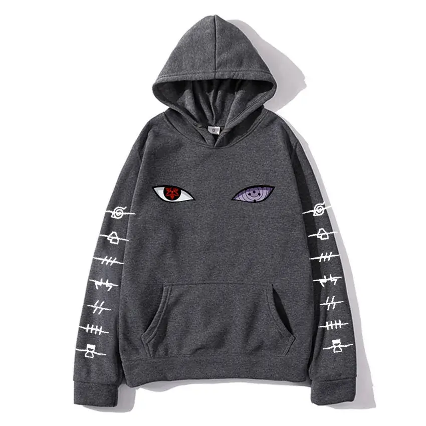 Men Orange Naruto Hoodie with Eye Embroidery - Image 8