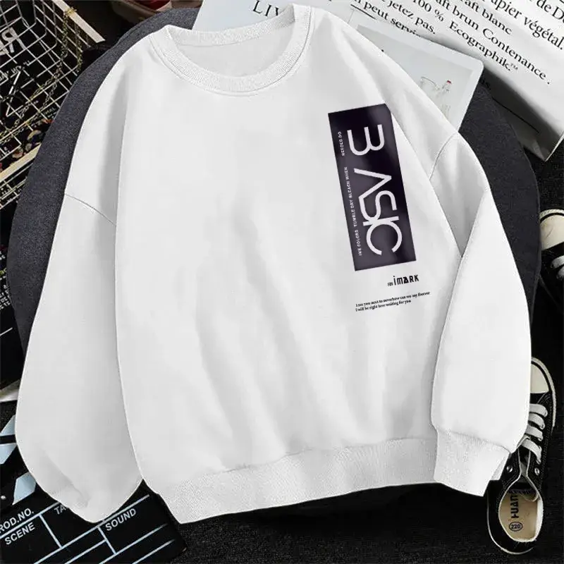 Men Fleece Lined Long Sleeve Jacket Yellow Korean Style Crewneck