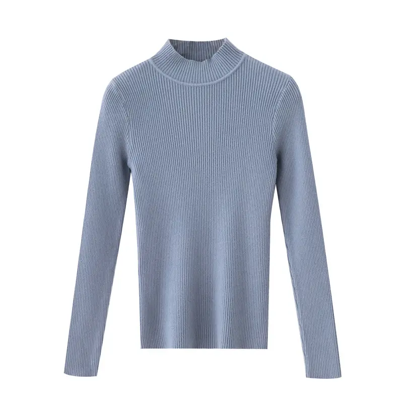 Women Knitted Sweater Pullover 2020 Semi-High Collar - Image 7